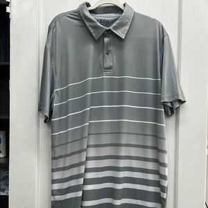 Izod Gray Polo Shirt with Striped Design